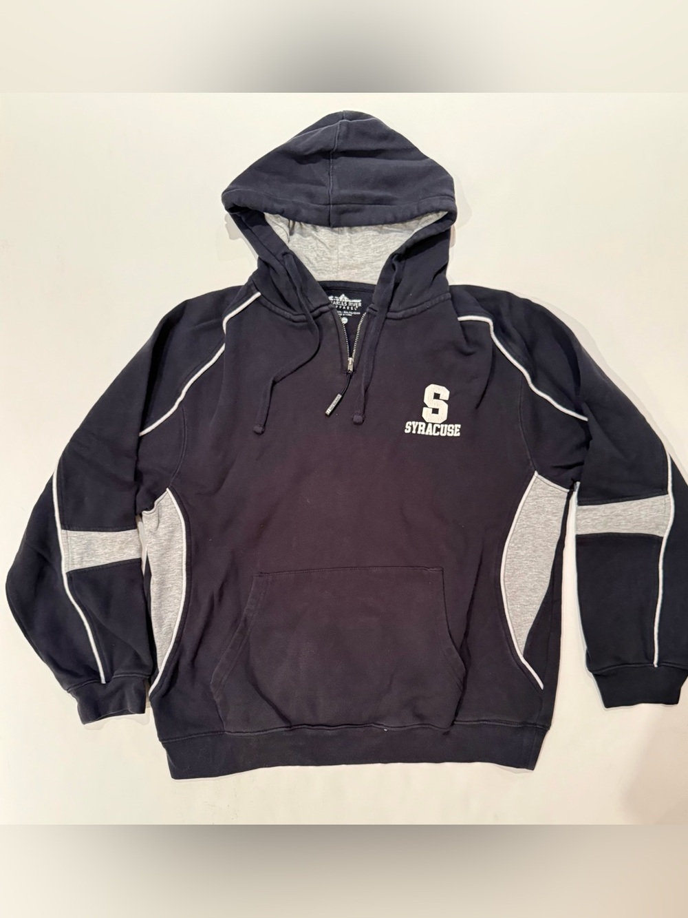 Charles River Apparel Navy and Gray Zip Hoodie